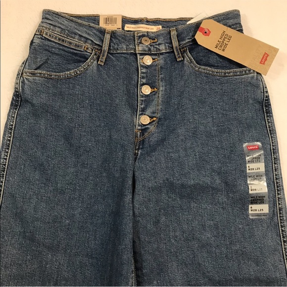 NWT LEVIS mile high cropped crop wide leg 6 jeans - Picture 9 of 16